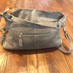 Light brown Roberto vianni Suede bag with an adjustable strap